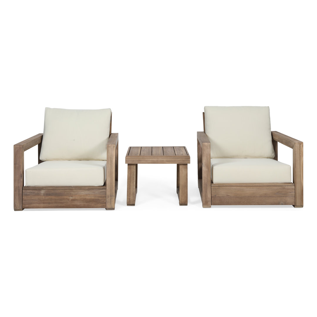Donnie 3 Piece Outdoor Seating Group with Cushions